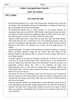 Vorschau - Arbeitsblätter - GLN Großer Leistungsnachweis Klassenarbeit Lesen & Zuhören - Deckblatt