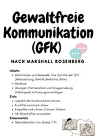 Vorschau - Stundenentwürfe - Arbeitsblätter und Übungen: Gewaltfreie Kommunikation nach Roseneberg - Deckblatt