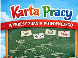 zapowiedź - Wykres zdania pojedynczego - karta pracy + klucz - obwoluta