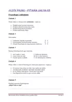 zapowiedź - FRAZEOLOGIA I EUFEMIZMY - test + klucz odpowiedzi - strona 1