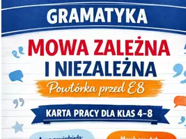 zapowiedź - KARTA PRACY - mowa zależna i niezależna -E8 - obwoluta