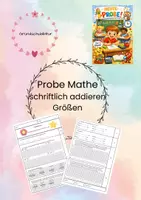 Vorschau - Test - Matheprobe - schriftlich addieren, Größen - Deckblatt