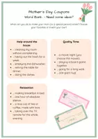 Vorschau - Aufgabenkarten - Mother´s Day Coupons mit Scaffolding und Teacher Info - Seite 1