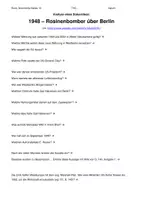 Vorschau - Arbeitsblätter - Analyse Luftbrücke in der Nachkriegszeit - Rosinenbomber - Deckblatt