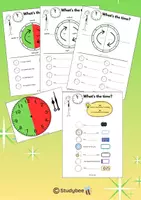 Vorschau - Arbeitsblätter - What's the time_ Differenzierte Erklärung + Übungen + Bastelvorlage - Deckblatt