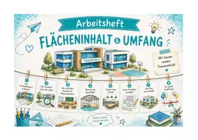 Vorschau - Arbeitsblätter - Flächeninhalt & Umfang. Klasse 3 und 4. Wir bauen unsere Traumschule. (Arbeitsblätter zum Flächeninhalt) - Seite 1