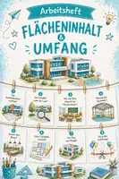 Vorschau - Arbeitsblätter - Flächeninhalt & Umfang. Klasse 3 und 4. Wir bauen unsere Traumschule. (Arbeitsblätter zum Einstieg und Flächeninhalt und Umfang) - Deckblatt
