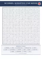 Vorschau - Arbeitsblätter - Suchsel: Schatten und Sonne – Wortsuchrätsel | Physik Klasse 5–6 - Seite 2