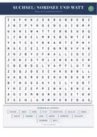 Vorschau - Arbeitsblätter - Suchsel: Nordsee und Watt – Wortsuchrätsel | Erdkunde Klasse 5–6 - Deckblatt
