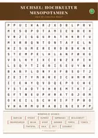 Vorschau - Arbeitsblätter - Suchsel: Hochkultur Mesopotamien – Wortsuchrätsel | Geschichte Klasse 5–6 - Deckblatt