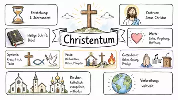 Vorschau - Arbeitsblätter - Arbeitsblatt zum Thema "Christentum" + Onlineübung & MP3 + Mindmap + Infografik - Seite 1