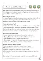 Vorschau - Arbeitsblätter - Ethik - Was ist eigentlich der Earth Day Klasse 1-2 - Seite 1