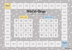 Vorschau - Spiele - Würfelbingo Plus und Minus bis 20 - mit und ohne Zehnerübergang - Seite 2