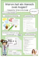 Vorschau - Stundenentwürfe - Komplette Unterrichtsstunde/ Experiment - Warum hat ein Mensch zwei Augen - Deckblatt