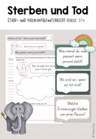 Vorschau - Stundenentwürfe - Sterben und Tod Philosophie/Ethik Klasse 3/4 - Deckblatt