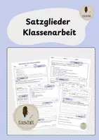 Vorschau - Klassenarbeiten - Klassenarbeit Satzglieder (mit Musterlösung) - Deckblatt