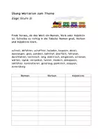 Vorschau - Arbeitsblätter - Wortarten Züge - Nomen, Verben & Adjektive üben - Seite 1