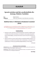 Vorschau - Unterrichtsreihen - Sprachvarietäten: Dialekte/Soziolekte - Kiezdeutsch, Klausur - Seite 2