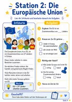 Vorschau - Arbeitsblätter - Europatag 09.05. – Was ist Europa? | Stationslernen mit Infokarten, Aufgaben, Quiz & Lösungen | Klasse 4–6 - Seite 3
