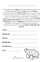 Vorschau - Arbeitsblätter - Haustier - Schildkröte (Steckbrief und Kreislauf) - Seite 1