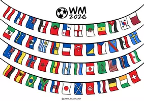 Vorschau - Arbeitsblätter - Plakat / Ausmalbilder Flaggen Teilnehmerländer "Fussball WM 2026" - Seite 2