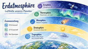 Vorschau - Arbeitsblätter - Arbeitsblatt zum Thema "Atmosphäre" + Onlineübung & MP3 + Mindmap + Infografik - Seite 1