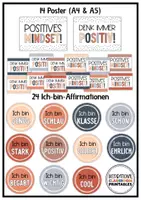 Vorschau - Mal- und Bastelvorlagen - Spiegel Affirmationen Boho Gepunktet | Klassenzimmer Deko | Affirmationskarten - Seite 1