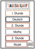 Vorschau - Poster - Tagestransparenz Boho Gepunktet | Klassenzimmer Deko | Stundenplan - Seite 1