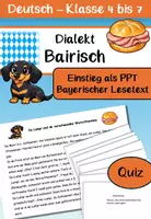 Vorschau - Text - Dialekt: Bayerisch Lesetext und Quiz - Deckblatt