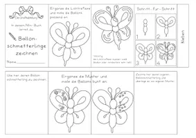 Vorschau - Arbeitsblätter - Ballon-Schmetterling 🎨🦋 Mini-Übungsheft - Seite 3