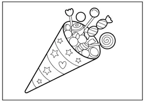 Vorschau - Mal- und Bastelvorlagen - Schultüte Ausmalbilder für Kinder Kunst & Malvorlagen Klasse 1 bis 4 Grundschule - Seite 2