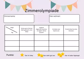 Vorschau - Anderer Materialtyp - Zimmerolympiade - Klassenfahrt - Deckblatt
