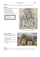 Vorschau - Klassenarbeiten - Klassenarbeit zum Thema Kubismus - Deckblatt