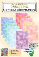 Vorschau - selbst erstellte Cliparts/Grafiken - Pastel Watercolour Backgrounds - Deckblatt