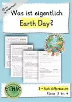 Vorschau - Arbeitsblätter - Ethik - Was ist eigentlich der Earth Day Klasse 3-4 - Deckblatt