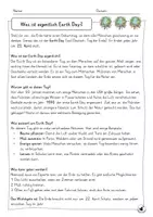 Vorschau - Arbeitsblätter - Ethik - Was ist eigentlich der Earth Day Klasse 3-4 - Seite 1