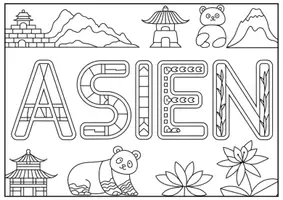 Vorschau - Mal- und Bastelvorlagen - Asien Bild Grundschule Ausmalbilder Asien Grundschule - Seite 1