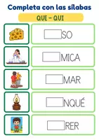 Vista previa - Tarjetas / Manipulativos - LETRAS QUE Y QUI - página 1