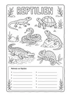Vorschau - Arbeitsblätter - Arbeitsblatt und Ausmalbild zur Tierklasse der Reptilien - Deckblatt