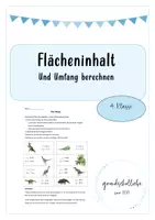 Vorschau - Arbeitsblätter - Arbeitsblatt Flächeninhalt Umfang - Deckblatt