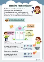 Vorschau - Arbeitsblätter - Zahlenhäuser bis 100: Rechenhäuser lernen (inkl. Erklärung) - Seite 1
