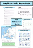 Vorschau - Arbeitsblätter - Europa: Länder (Länder, Nachbarländer, Umrisse) - Deckblatt