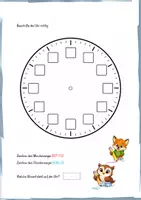 Vorschau - Arbeitsblätter - Die Uhr - Übungen mit Ferdi Fuchs und Freunden - Seite 1