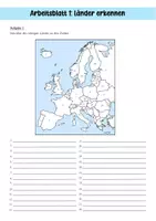 Vorschau - Arbeitsblätter - Europa: Länder (Länder, Nachbarländer, Umrisse) - Seite 3