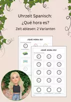 Vorschau - Arbeitsblätter - Uhrzeit Spanisch: Uhrzeit ablesen/schreiben - Deckblatt