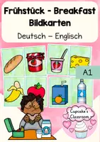 Vorschau - Präsentationen/Tafelbilder - DaZ / Englisch - Frühstück / Breakfast - Bildkarten / Flashcards -A1 - Deckblatt