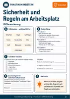 Vorschau - Arbeitsblätter - Sicherheit und Regeln am Arbeitsplatz | Praktikum-Lernsituation mit Aufgaben & Differenzierung - Seite 3