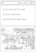 Vorschau - Arbeitsblätter - Partnerlesen - Ostereiersuche (Präpositionen & Farben) - Seite 3