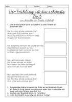 Vorschau - Arbeitsblätter - Materialpaket "Der Frühling ist die schönste Zeit" (Gedicht) - Seite 1