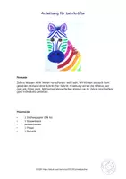 Vorschau - Mal- und Bastelvorlagen - Kunst Grundschule, Male ein buntes Zebra - Seite 3